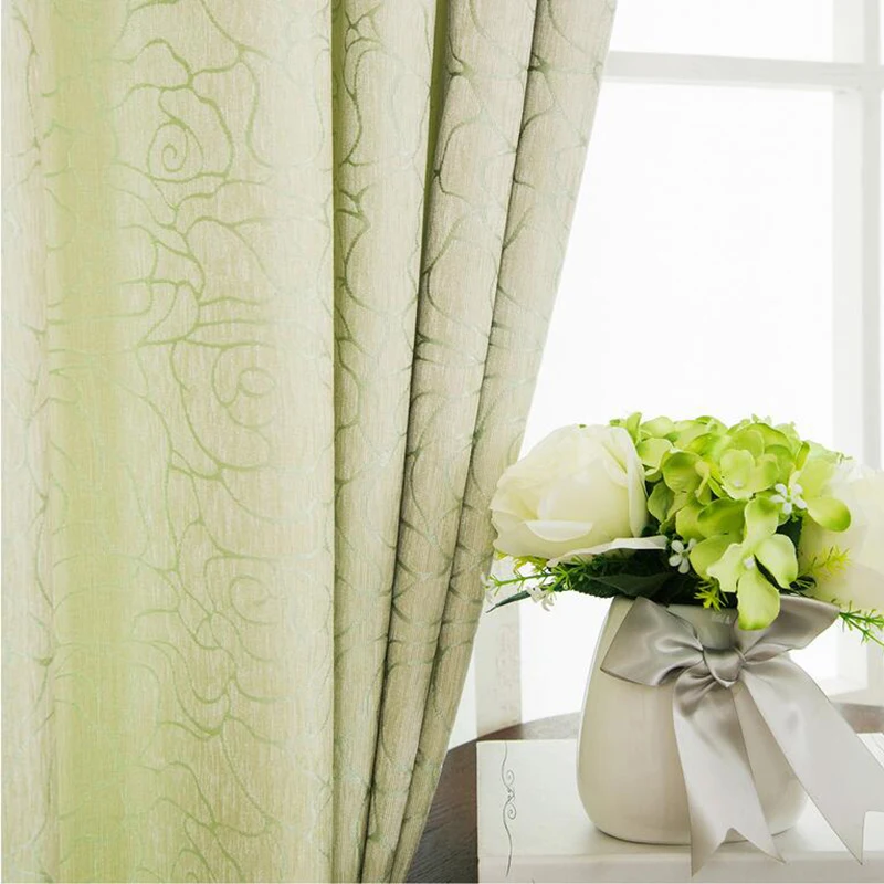 curtain 1pc Одноцветные шенилловые жаккардовые двухсторонние занавески s ткань для гостиной спальни Затемненные окна толстые занавески на кухне - Цвет: curtain 1pc