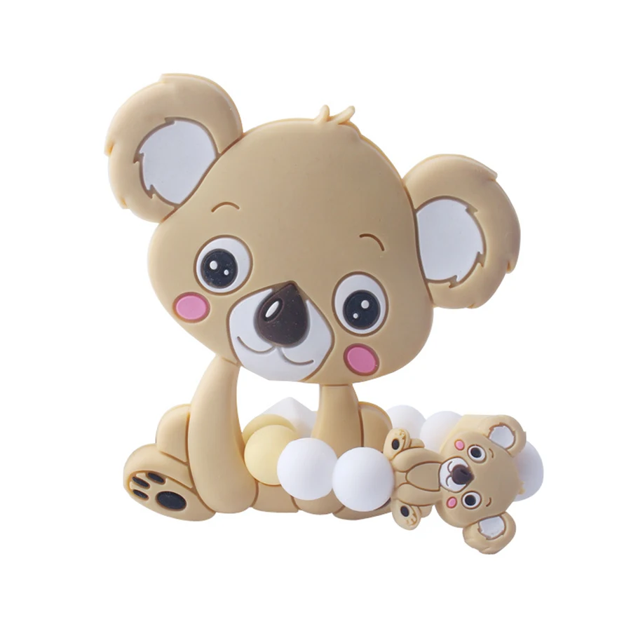 Пищевая силиконовая Прорезыватель DIY цепи соски милый Koala детский спасательный круг Прорезыватель для младенцев силиконовые жевательные Очаровательные Детские Прорезыватели подарок