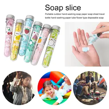 

Disposable Soap Slice Test Tube Travel Foaming Paper for Bath Body Hand Washing Compact and Portable Carry Convenient