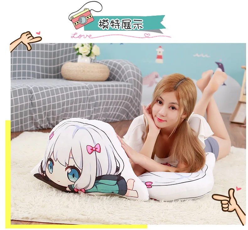 Izumi Sagiri фигурка плюшевая кукла игрушки Аниме "eromanga-Sensei" Izumi Sagiri фигурки двухсторонняя плюшевая игрушка-подушка 55 см