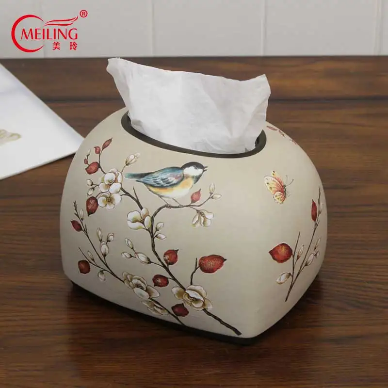 Винтажная коробка из керамической ткани ручной работы Kleenex коробка держатель птица цветок украшение ретро стол Ванная комната Декор новоселье подарок