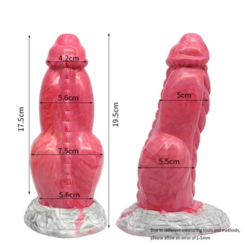 YOCY Huge Dragon Anal Toy For Male Masturbate Flat 7.5cm Dia Silicone Butt Plug With Suction Cup Gray Meat Color Fantasy Dildo 3