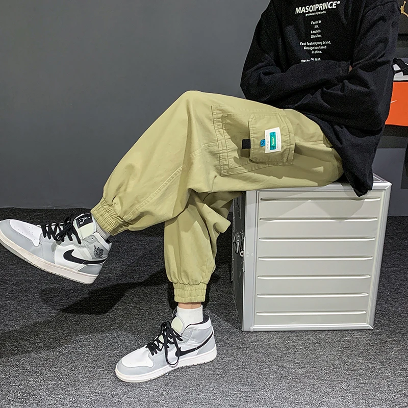 

2023 Streetwear Menss Pants Fashion Big Pocket Joggers Loose Casual Harajuku Hip Hop Trousers