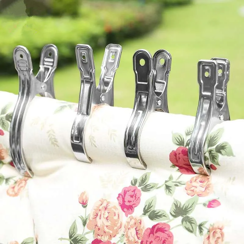 Clothes Pegs 5/10 Pieces Of Stainless Steel Clothespin Hanger Clothes Strong Spring Clothespin Holder Home Decoration Towel Clip Sealing Clip