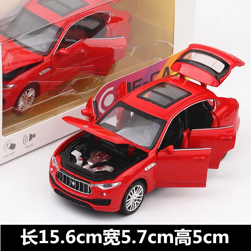 Red send box Литая под давлением 1:32, новинка, Maserati levante, модель автомобиля из цинкового сплава, звук и светильник, детские игрушки для детей, Игрушечная машина Thomas Vw - Цвет: Red send box