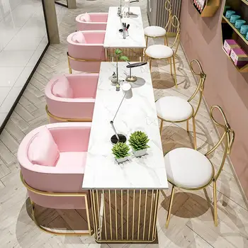

Manicure table and chair set combination simple double deck single manicure table worktable double manicure table
