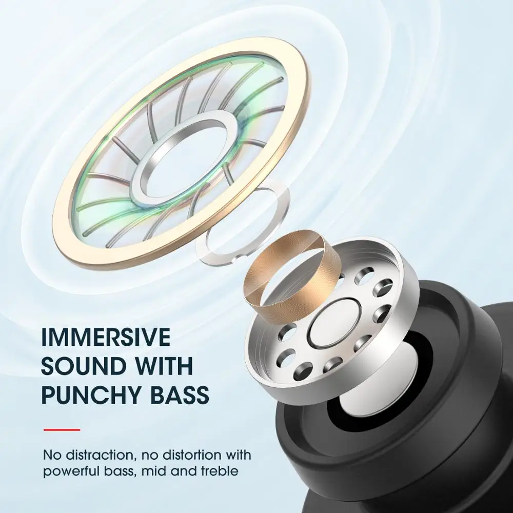 MPOW M30 TWS Stereo Wireless Earbuds With Charging Case IPX7 Waterproof Bluetooth 5.0 Sport Bass Earphone With Mic