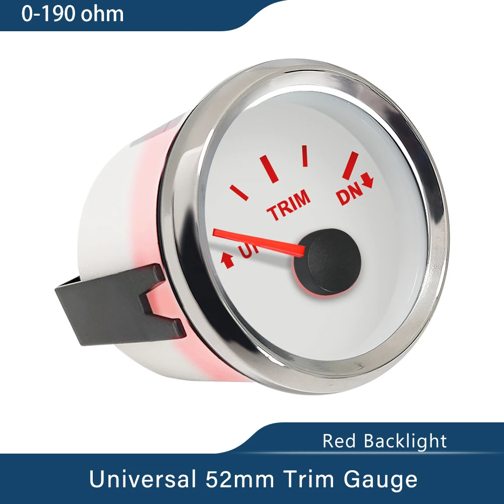 2" Universal Trim Meter Gauge UP DN 0 190ohm Signal 12V/24V For Marine Boat Yacht Vessels With