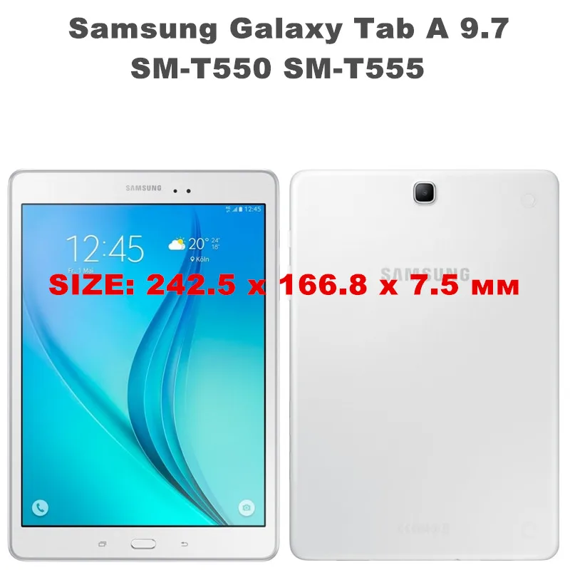 Тонкий чехол для Samsung Galaxy Tab A 9,7 дюймов планшет SM-T550 T555 P550 P555 Магнитный чехол с умным пробуждением сна