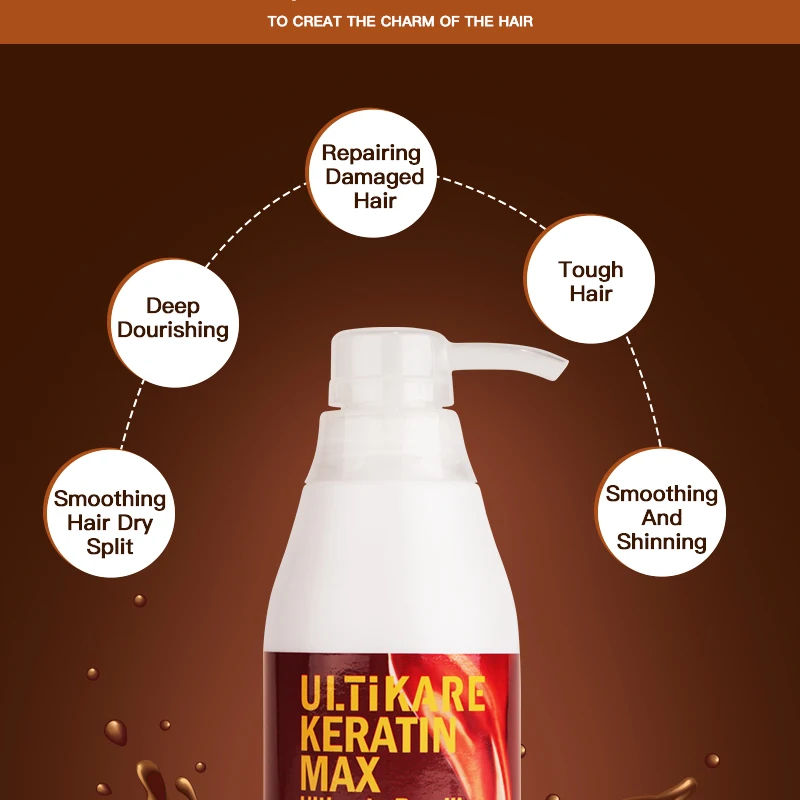 Description Picture 5 of item8% Formalin 2pcs 300ml Brazilian Keratin Hair Treatment Straighten And Smoothy Shiny For Damaged Hair Free Shipping