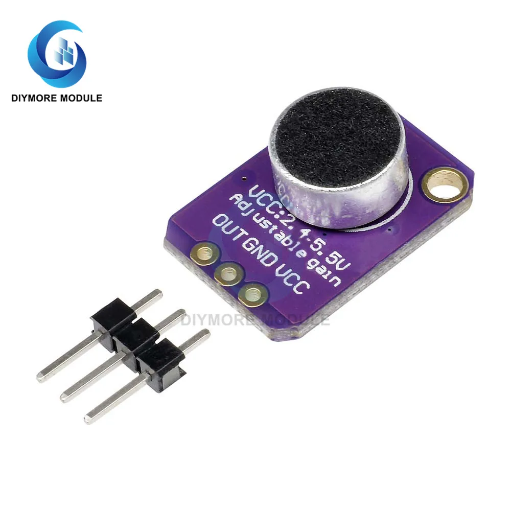 MAX4466 Microphone Amplifier Module Adjustable Gain OUT GND VCC DC 2.4-5V Premicrophone Amplifiers For Arduino | Электронные