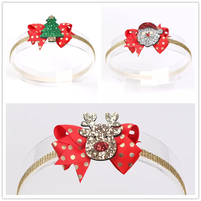 Mixed headbands Рождественские стильные повязки для волос, модные повязки на голову для девочек, 24 шт., детские повязки для волос с Санта-Клаусом, пингвин, рождественские банты, головные уборы - Цвет: Mixed headbands