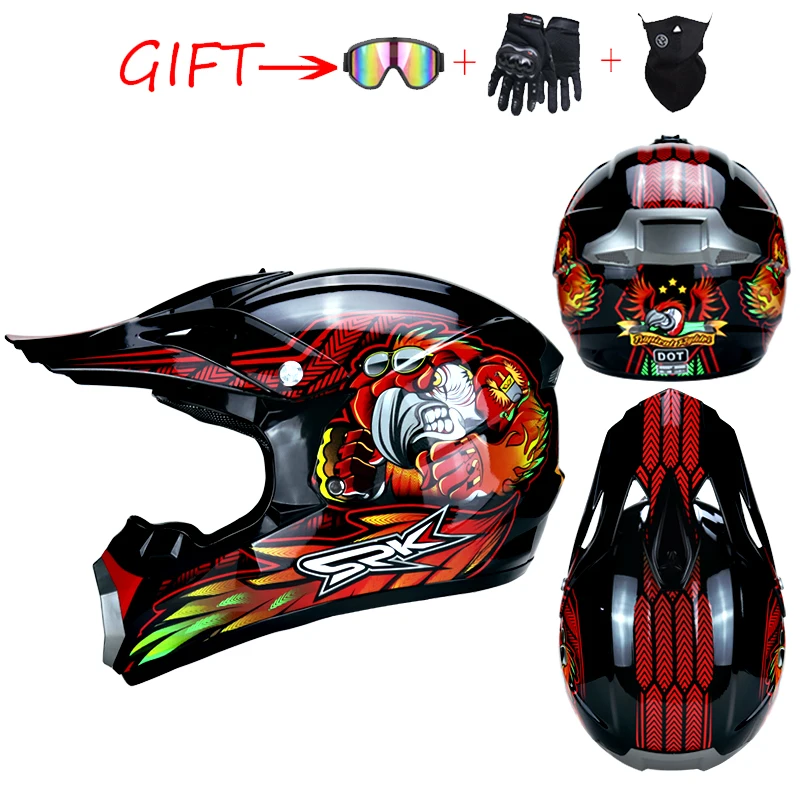 Внедорожный горный Полнолицевой мотоциклетный шлем, Классический велосипедный шлем MTB DH, гоночный шлем для мотокросса, горного велосипеда, шлем WLT-126 - Цвет: 11