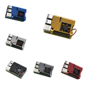 

Raspberry Pi CNC Aluminum Alloy Case Shell Enclosure Cooling Fan Heat sink for Raspberry Pi 4 Model With Big Fan+ Screwdriver