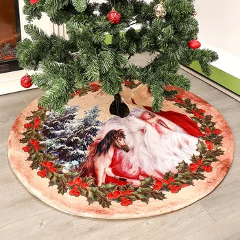 

48 inch Christmas Tree Skirt Large Size Invisible Clasp Design Xmas Tree Apron Holiday Decorations