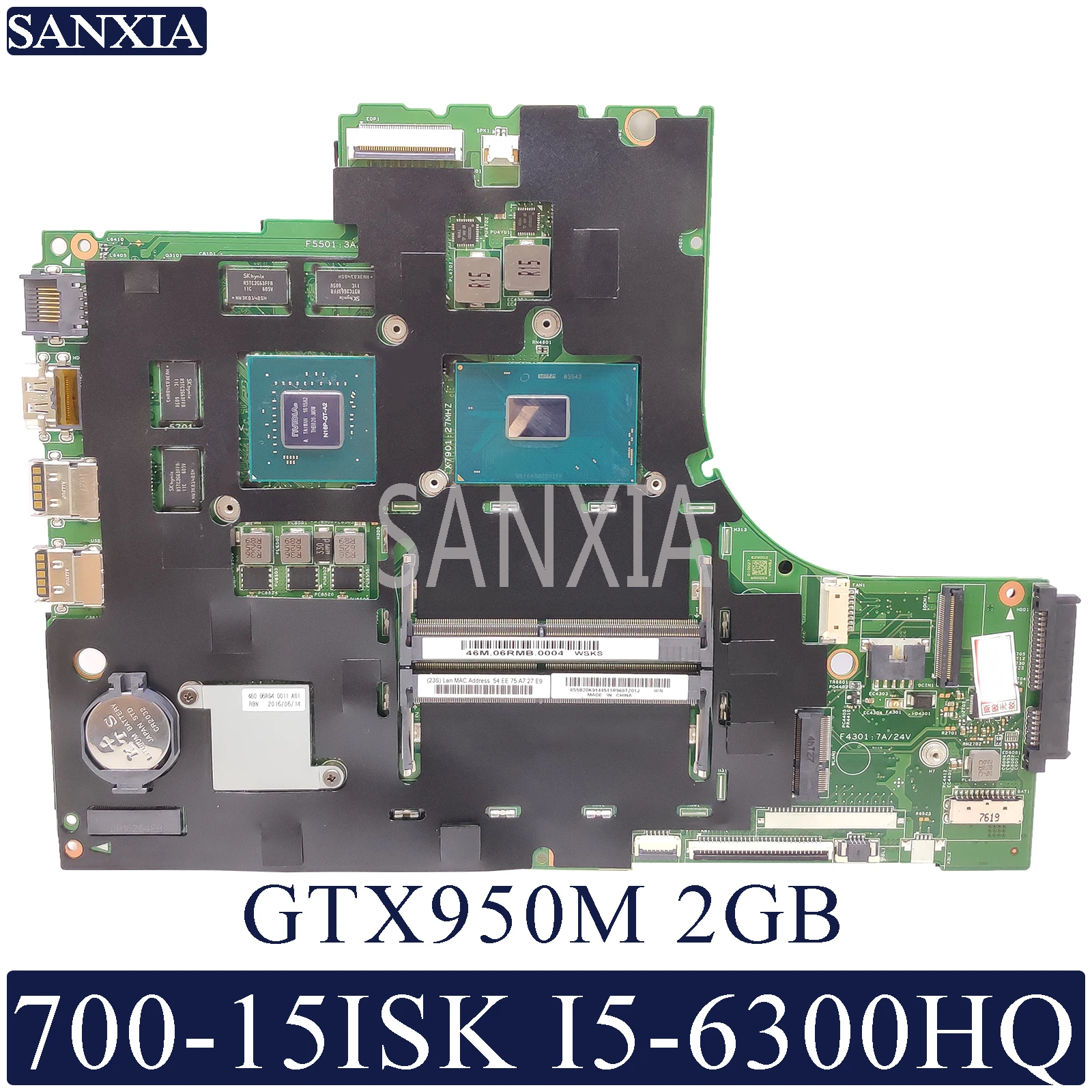 

KEFU 15221-1M Laptop motherboard for Lenovo Ideapad 700-15ISK original mainboard I5-6300HQ GTX950M