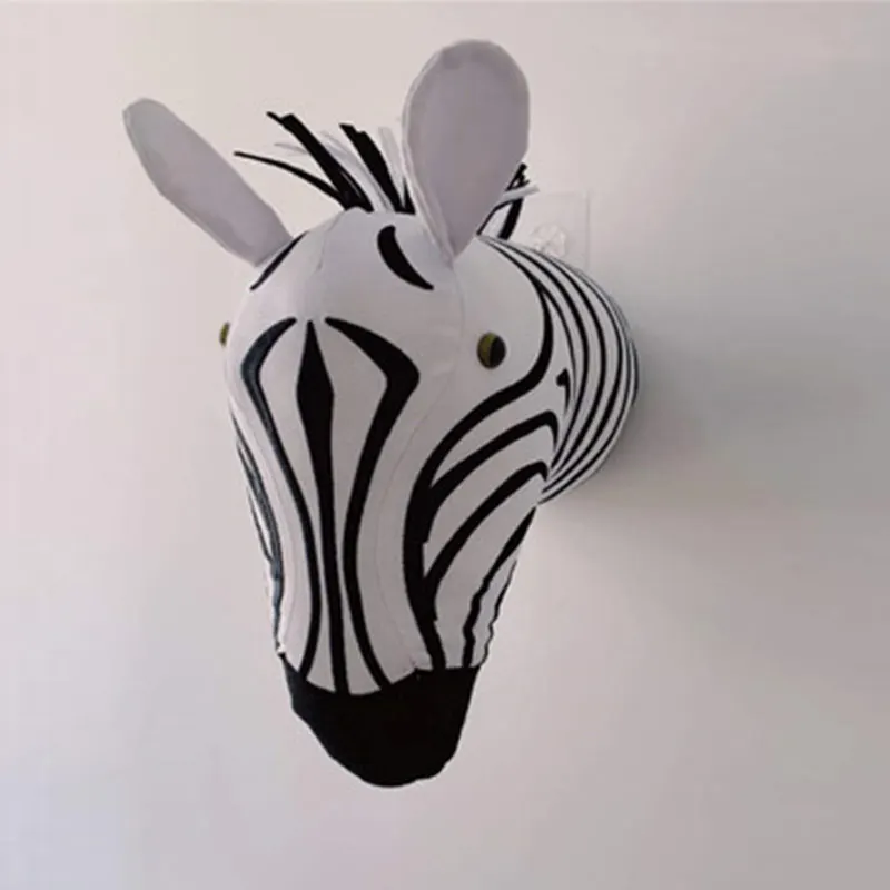 Детское 3D настенное декоративное крепление Kawaii, набивной Слон/Жираф/зебра, настенные подвесные игрушки, декор для детской комнаты, рождественский подарок - Цвет: zebra