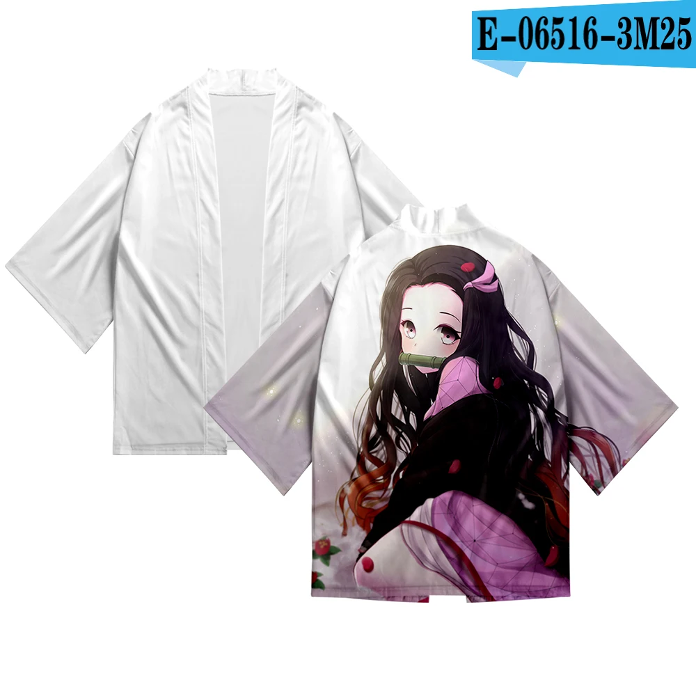 Японские Kimonos мужские женское кимоно Demon Slayer такое же Аниме кимоно Удобная пара кимоно юката лето осень кардиган-кимоно - Цвет: 3D