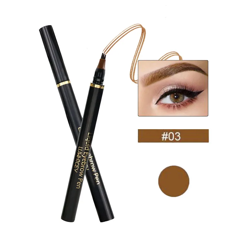 Microblading, ручка для бровей, водостойкая, натуральная вилка, кончик для бровей, карандаш для татуировки, макияж, 4 цвета, для бровей, жидкий, для бровей, ТИНТ