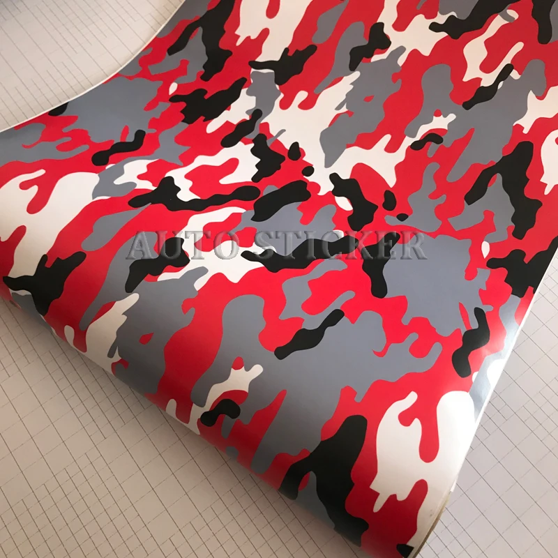 red black white snow camo vinyl car wraps car sticker 2