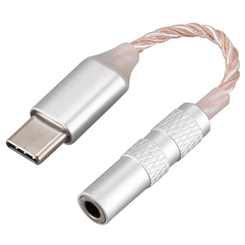 

384KHZ 32-Bit Dac Digital Chip Type-C to 3.5 o Adapter Cable(Copper Silver)