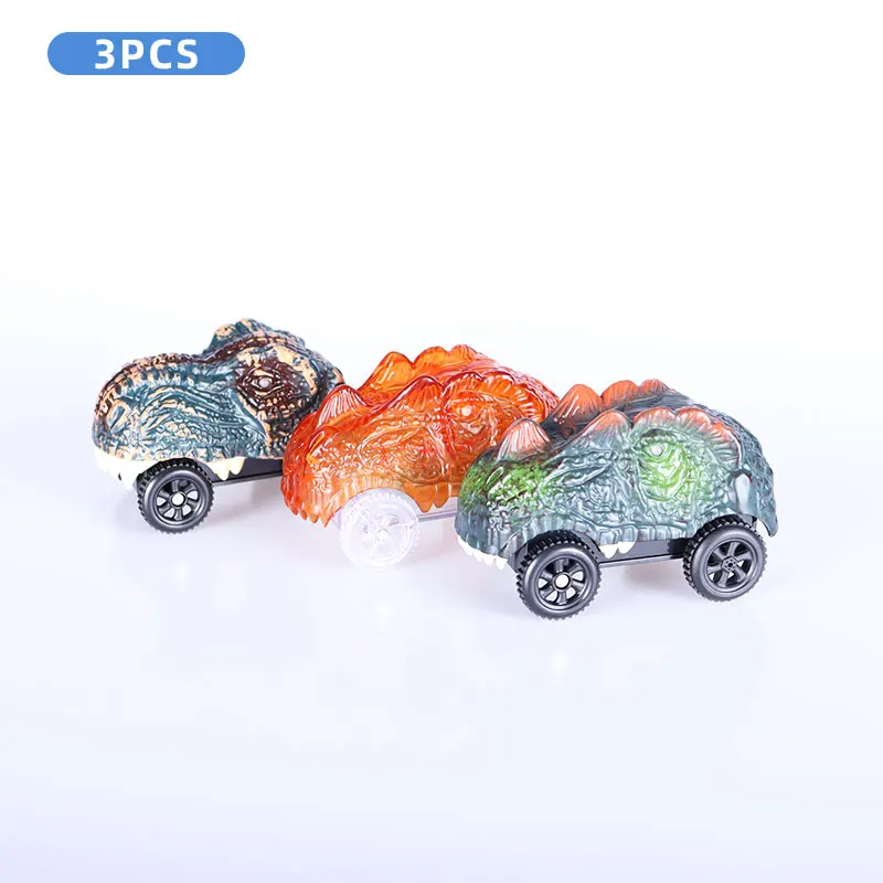 Dinosaur Track Flashing LED Lights Cars Compatible with Most Tracks Light Up Racing Track Accessories 9