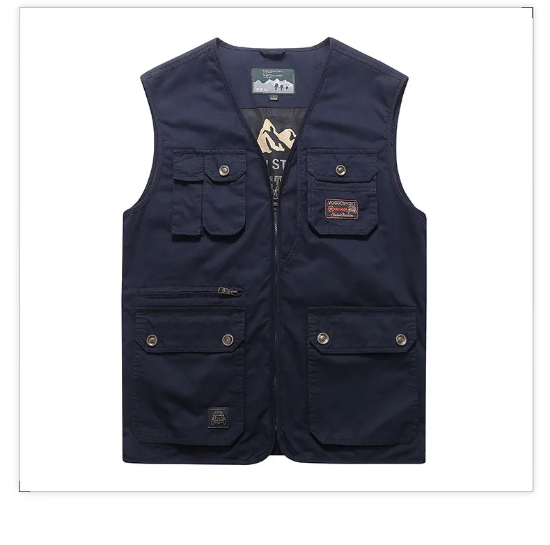 8515# Spring New Style Men Pure Cotton Bags Waistcoat Middle-aged Bags Waistcoat Support
