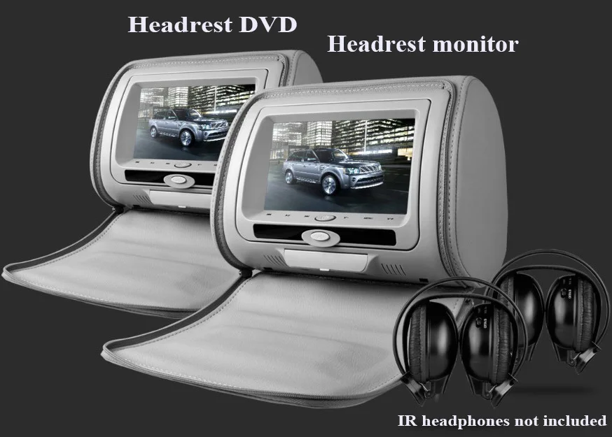 one pair 7"inch car headrest DVD player,1PC DVD player + 1PC monitor