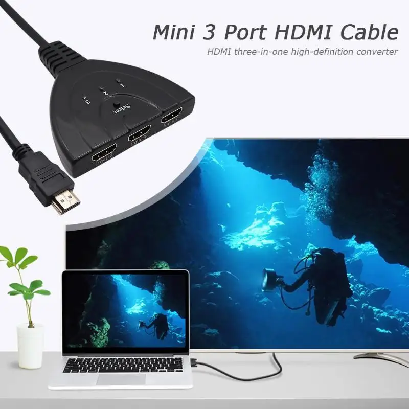 Мини 3 порта Переходник HDMI разветвитель Кабель 1.3b 4K* 2K 1080P Переключатель HDMI 3 в 1 выход порт концентратор для HDTV Xbox PS3 PS4