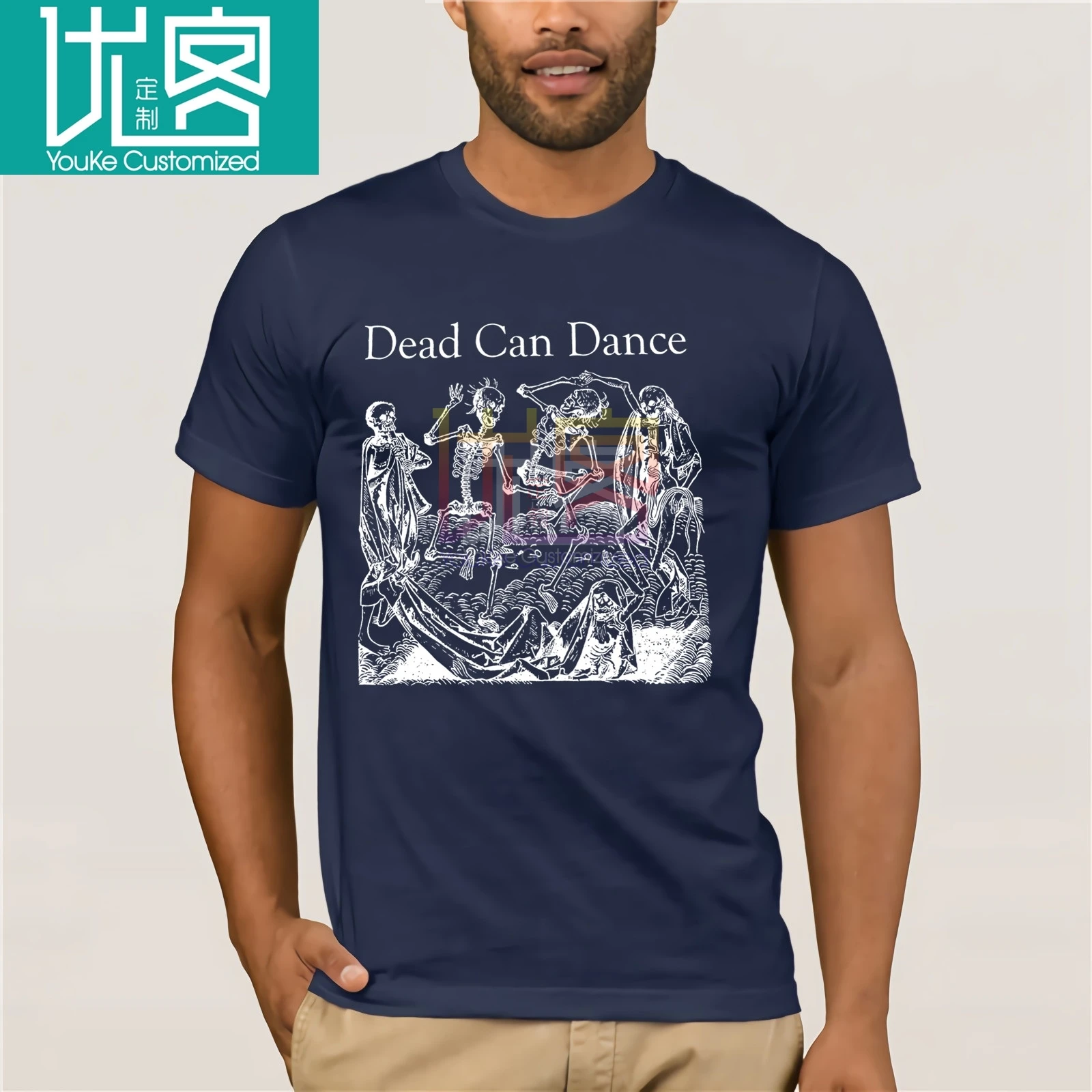Ретро Dead Can Dance skeletons Goth Bauhaus панк Мужская Футболка Gildan Reprint | одежда