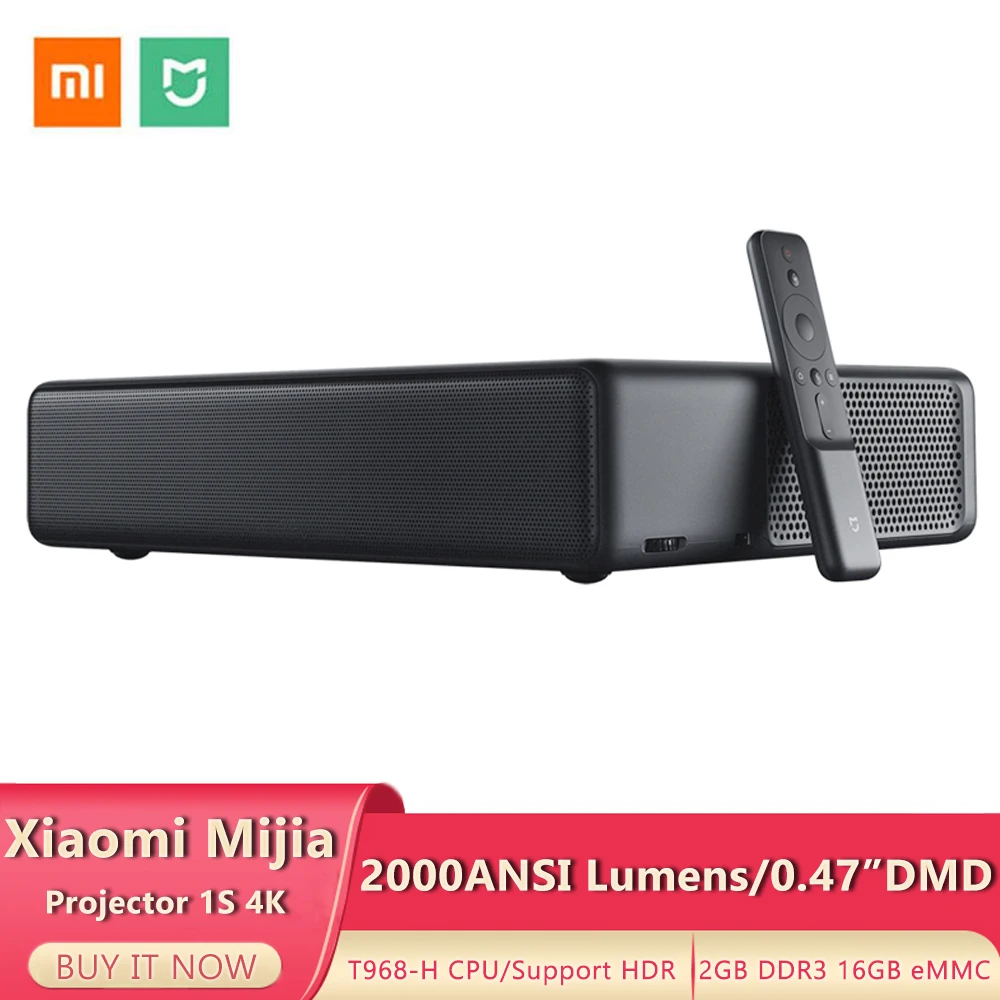 Лазерный проектор Xiaomi Mijia 1S 4K TV 2 Гб DDR3 16 ГБ английский интерфейс eMMC 2000ANSI люмен