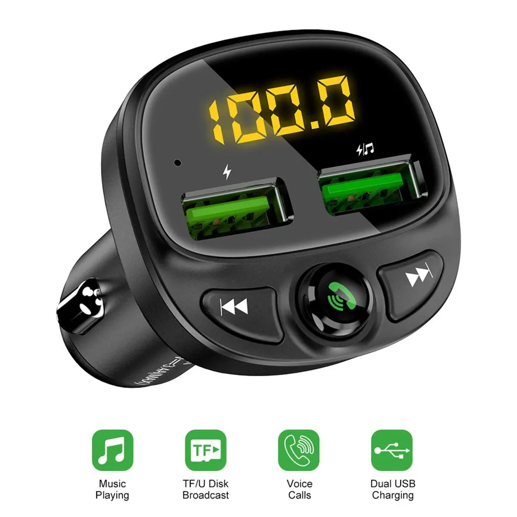 MP3 Player FM Transmitter Handsfree Wireless Radio Adapter USB Car Charger 2.1A MP3 Player SD Music Playing