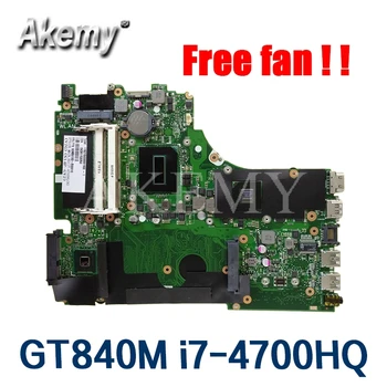

Free Fan 100% original New X750JN mianboard For ASUS X750 X750J X750JN K750JB K750JN A750J laptop motherboard I7-4700HQ GT840M