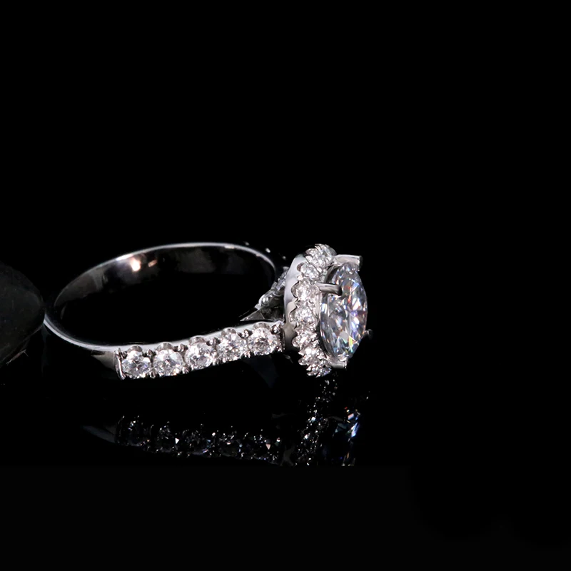 AEAW 6,5 мм 1.0ct круглая огранка 14 к Белое золото Желтое золото Муассанит кольцо оригинальные ослепительные ювелирные изделия для девушек для женщин