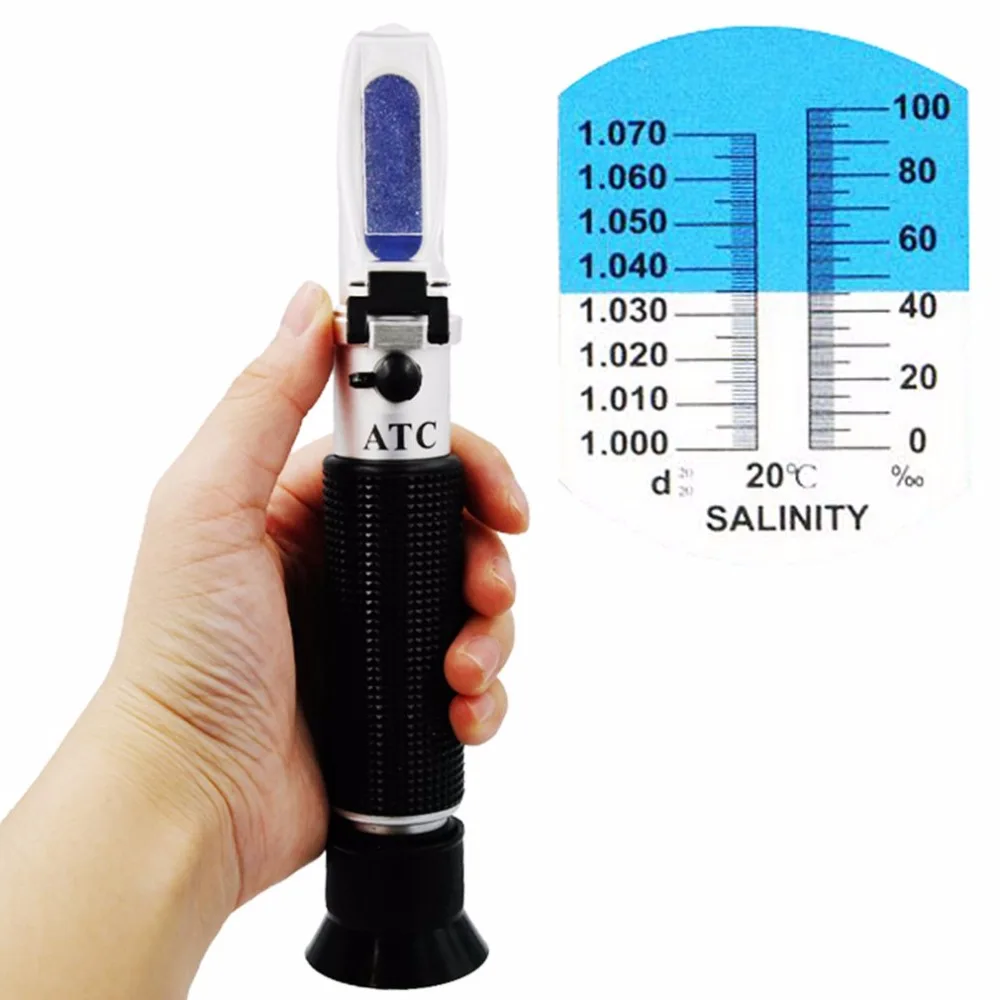 

High-precision Scale Display Atc Refractive Refractometer Handheld Seawater Salinity Meter Salinity Measuring Instrument