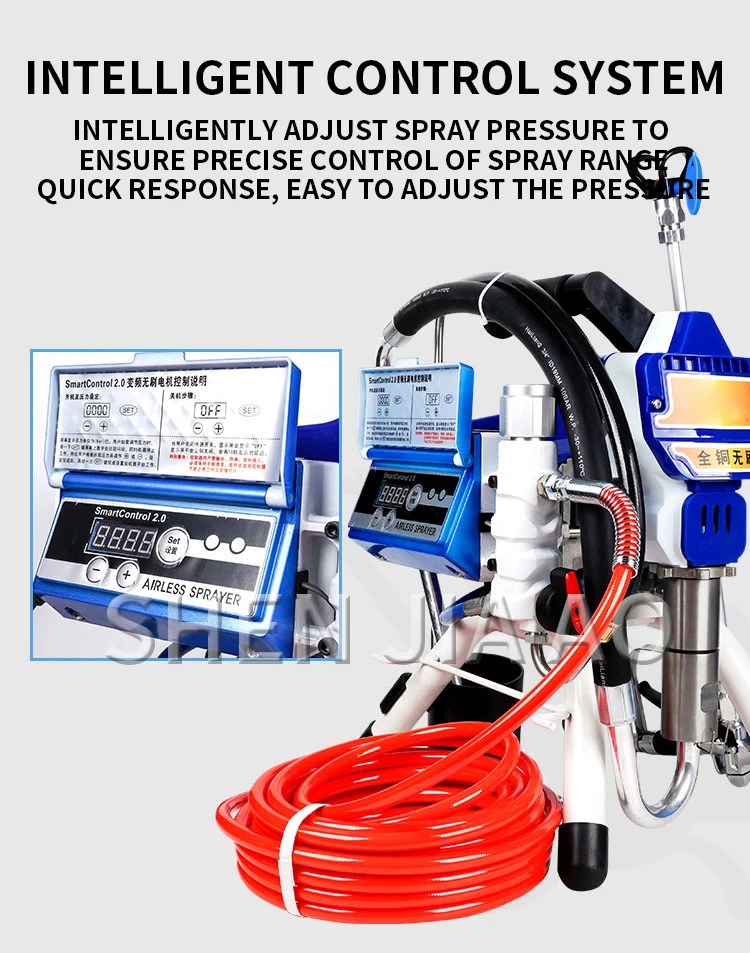 2500W Brushless Electronic Pressure Adjustable Airless Spraying Machine Latex Pa