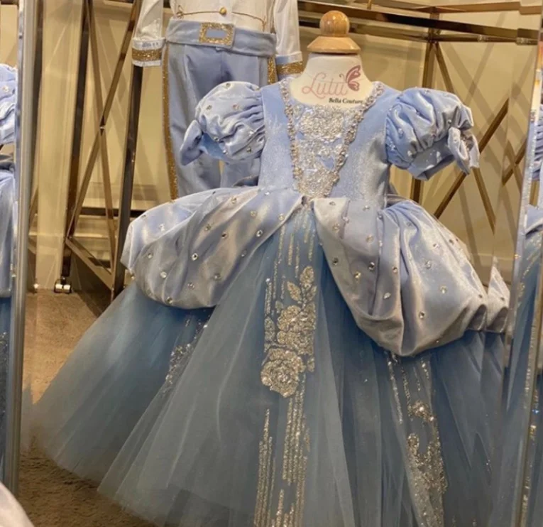 

New Cute Infant Baby Girls Birthday Dresses Sequined Puffy Tulle Ball Gown Kids Pageant Gown Special Occasion Dress for Girls