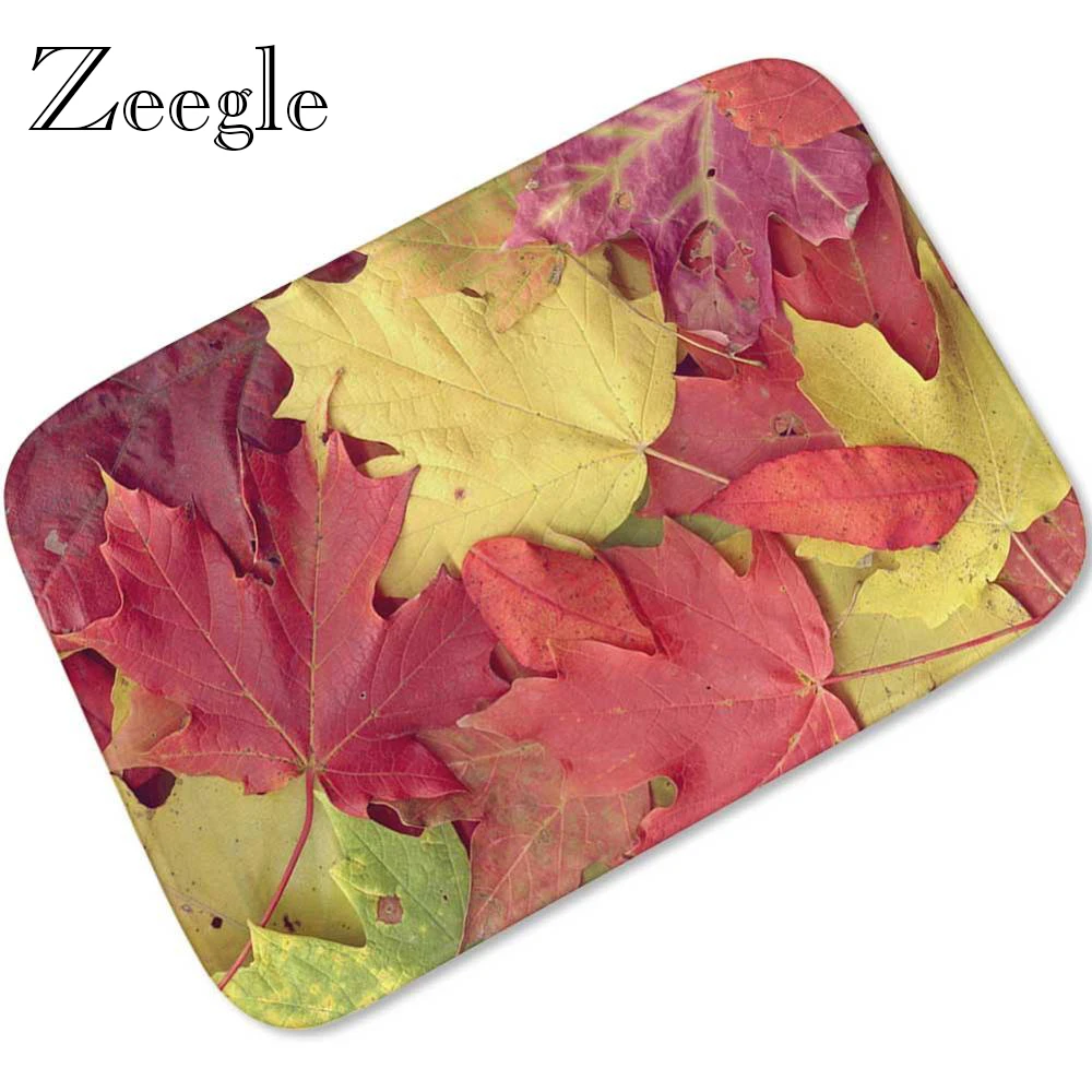 3D Creative Printed Floor Mat Flannel Outdoor Front Door Rugs Anti-slip Floor Mats for Living Rooms Kitchen Water Absorbent Rug