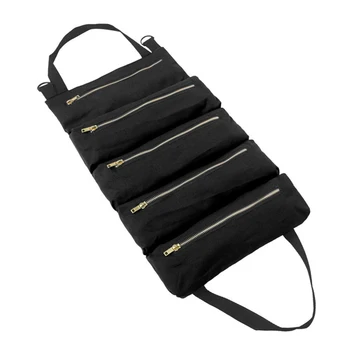 

Space Saving Durable Canvas Fabric Straps Wrench Storage Back Seat Tool Bag Accessories Carrier Hanging Organizer Roll Up Car