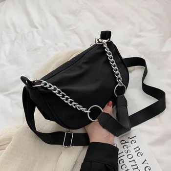 

Popular chain modern handbag 2020 summer new canvas bag women's single shoulder diagonal bag casual ladies bag