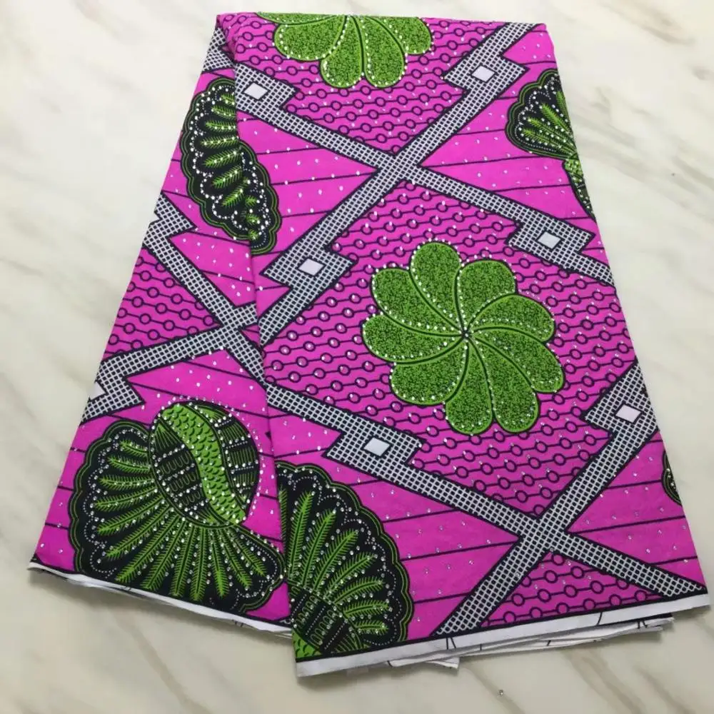 

Factory price Superior 2019African Wax Prints Fabric and African Lace Fabric with StonesFor Christmas party Dresses Winn128r