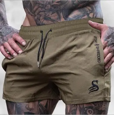 army green green Новинка, мужские повседневные шорты, летние, эластичная талия, дышащие, спортивные мужские шорты, для бега, тренировок, спортивная одежда, мужские брюки - Цвет: army green green