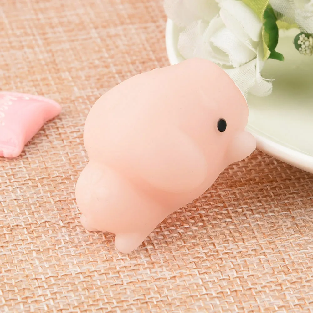 Pink C Милый Моти исцеляющий Забавный детский каваи Игрушка снятие стресса Декор маленький 9 шт Деревянный снятие стресса игрушка декомпрессия пинч Tpr - Цвет: Pink C