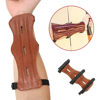 

Strong PU Brown Protective Clothing Arrow Armguard Arm Guard Bow Finger Outdoor Sports Bracers Archery Field