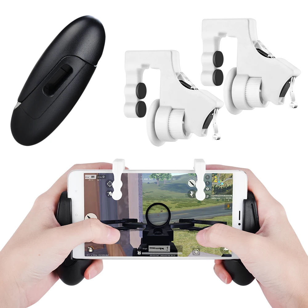 

Qosea Smart Phone Mobile Gaming Trigger for PUBG Gamepads Mobile Game Fire Joystick Button Aim Key Shooting Controller Game pad