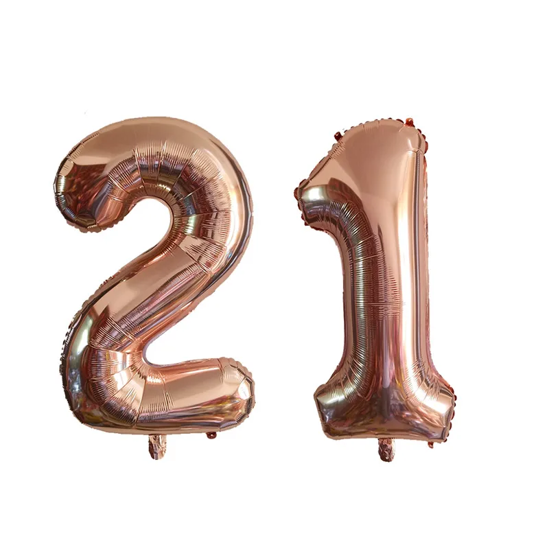 Set of 2 Colorful 30th Birthday Foil Balloons - Pink, Blue, Gold Party Decorations