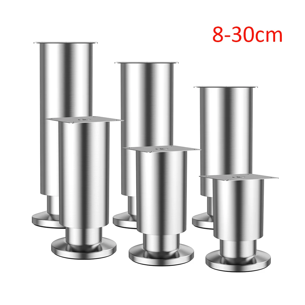 1pcs 8-30cm metal adjustable furniture legs stainless steel furniture replacement legs for tables cabinets TV cabinets sofa feet