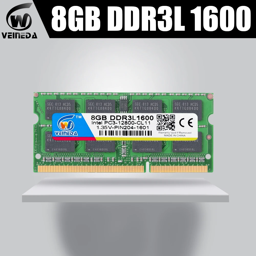 VEINEDA оперативная память DDR3L 2 ГБ/4 ГБ/8 ГБ 1333Mh ram-memoria-ddr3L 1066 МГц для Intel AMD Sodimm ddr3L 2 ГБ/4 ГБ/8 ГБ PC3-12800 204pin