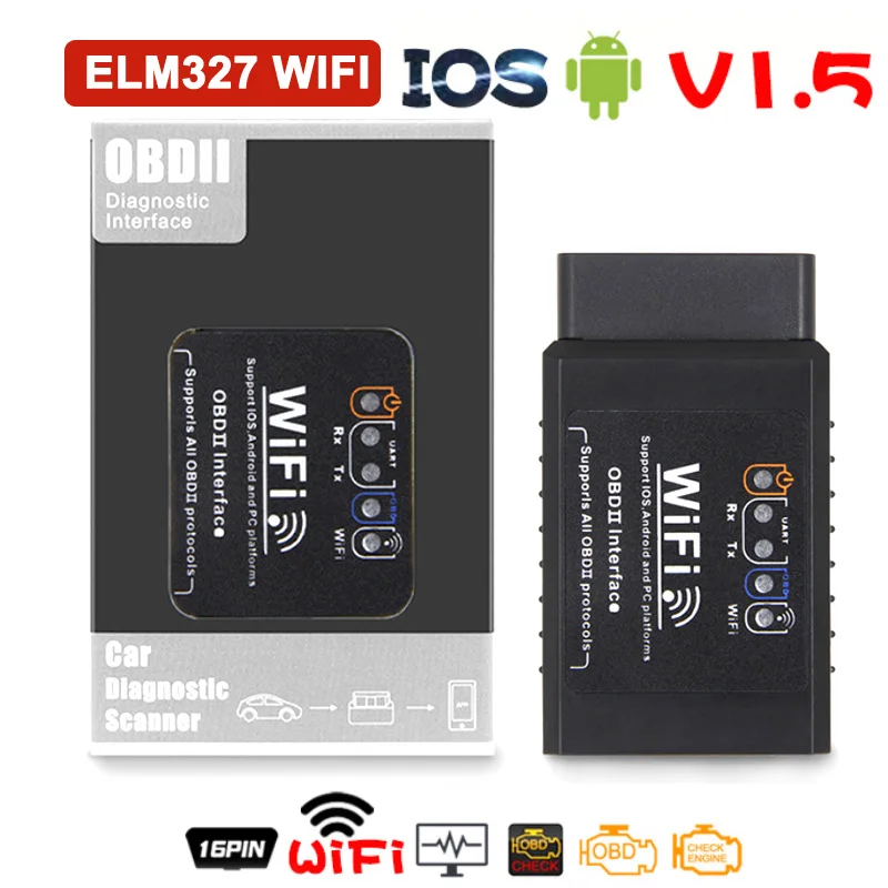 

New ELM327 WIFI V1.5 OBDII Diagnostic Interface ELM 327 WIFI OBD2 Scanner for Android and IOS OBD 2 Code Reader