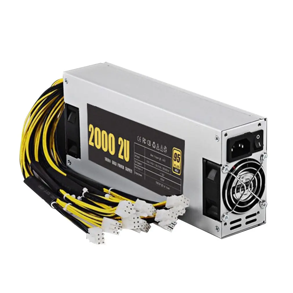 2U/4U 2000 Вт/1800 Вт 160-240 В ATX компьютерный блок питания для горнодобывающей машины поддержка видеокарты Выход Номинальная мощность биткоина